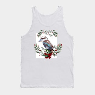 Kookaburra Australian Christmas Wreath Tank Top